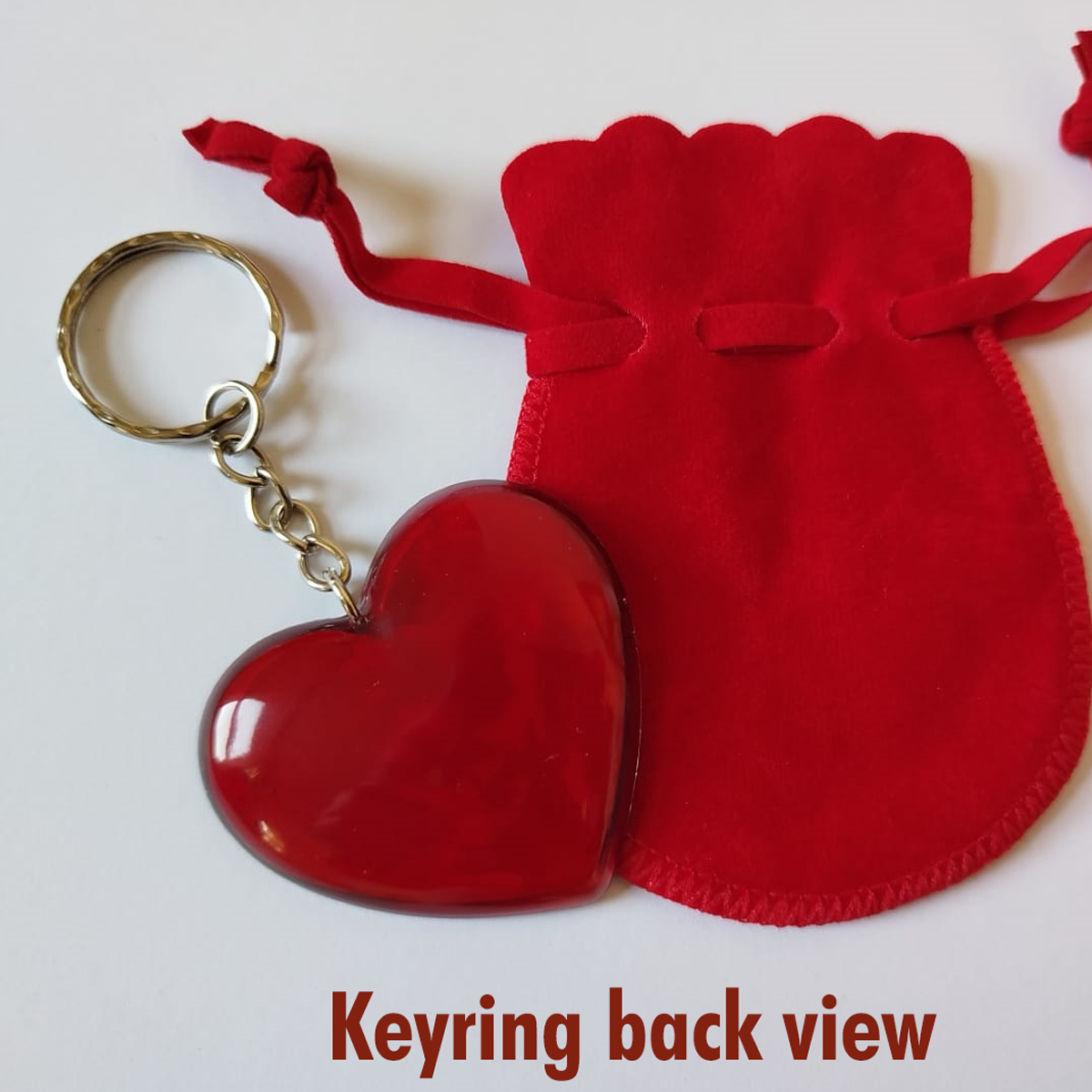 Custom Handmade Digitally Painted Pet Portrait Heart Shaped Epoxy Resin Keyring