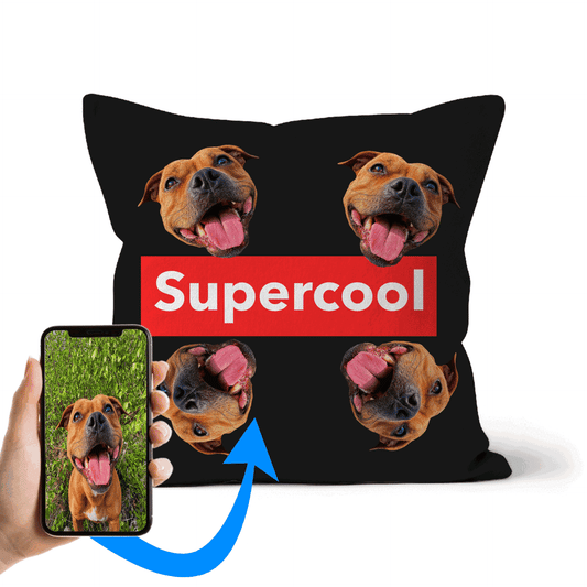 Custom Faux Suede Cushion Personalize With Your Dog`s Photo